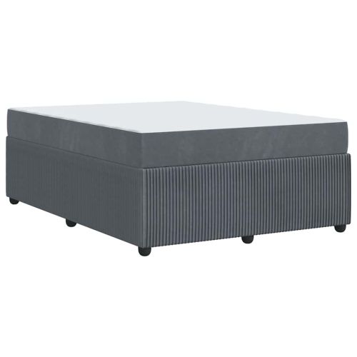Рамка за легло с матрак Тъмен сив 140 x 200 cm текстил