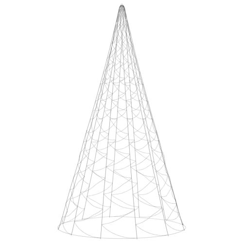 Коледна елха на флагщок, топло бяло, 3000 LED, 800 см