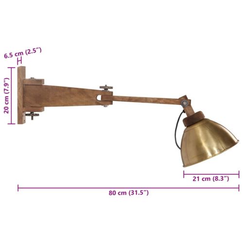Стенни лампа, 25 W, античен месинг, E27