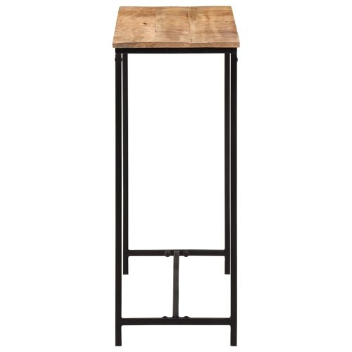 Конзолна маса, 80x30x74 cм, мангово дърво масив и желязо