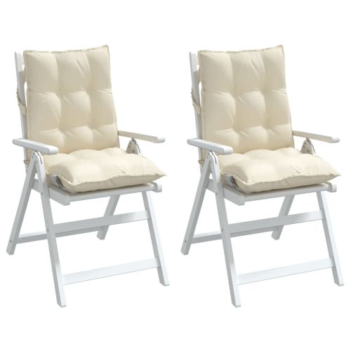 Възглавници за стол ниска облегалка 2 бр кремави Оксфорд плат