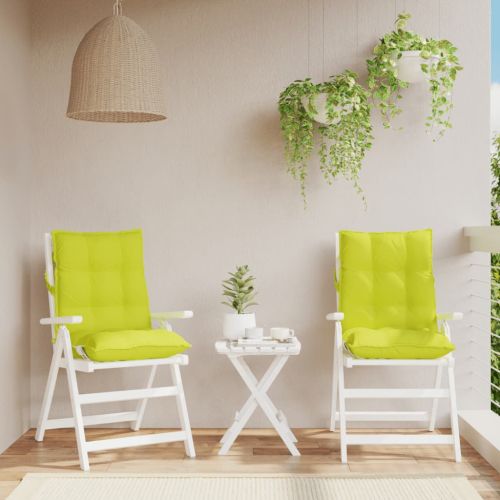 Възглавници за стол с ниска облегалка 2 бр яркозелен Оксфорд