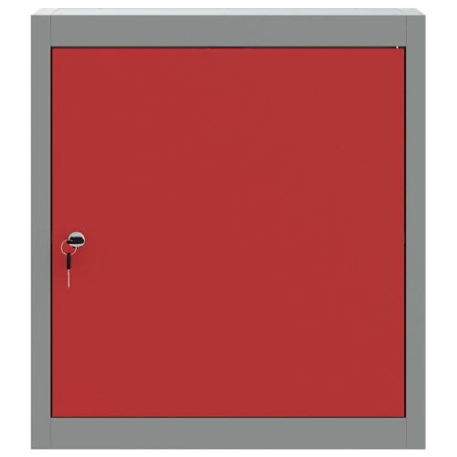 Шкаф за инструменти с рафт Червен и сив 50 x 20 x 55 см