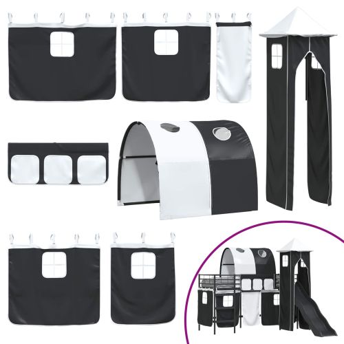 Легло на двуетажно легло за деца Черно 74,5 x 190 см Метал