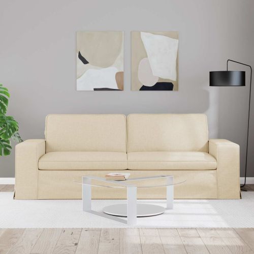 Диван Крем Общи размери: 222 x 80 x 82 см (Ш x Дълб x В) Кадифе