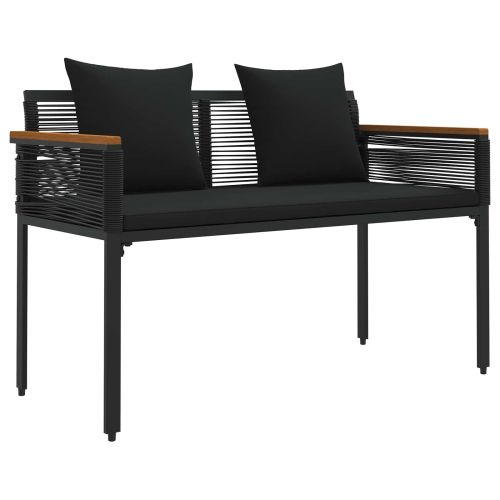 Комплект за външни мебели с възглавница 4 pcs Черно ПЕ ратан