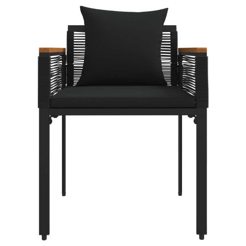 Комплект за външни мебели с възглавница 4 pcs Черно ПЕ ратан