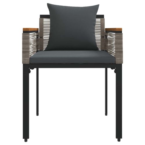 Комплект за външни мебели 3 pcs Сив и тъмен сив ПЕ ратан