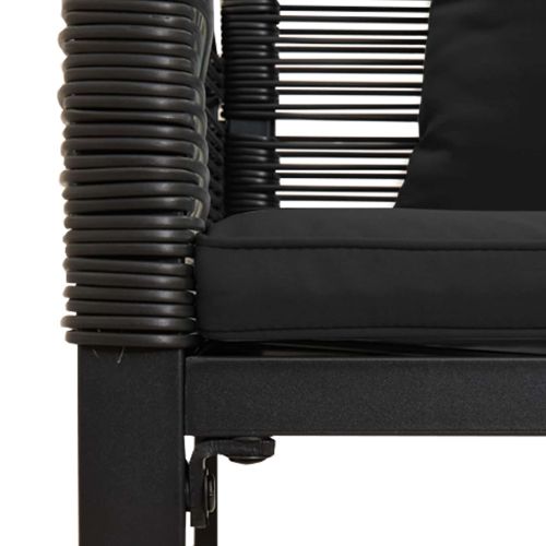 Външна пейка с възглавница Черно 117 x 54 x 74.5 см полиратан