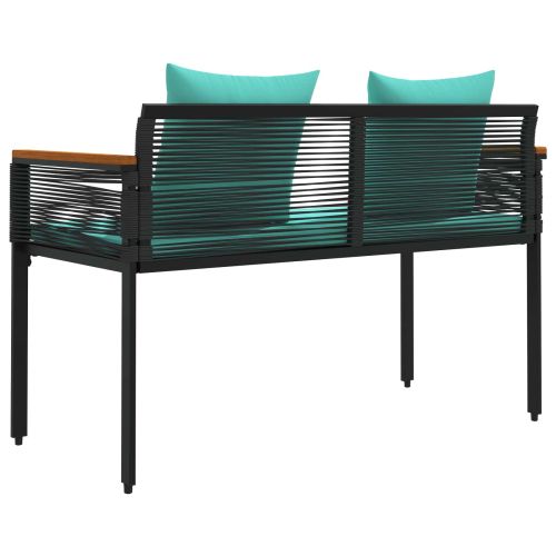 Външна пейка Черен и Туркоаз 117 x 54 x 74.5 см полиратан