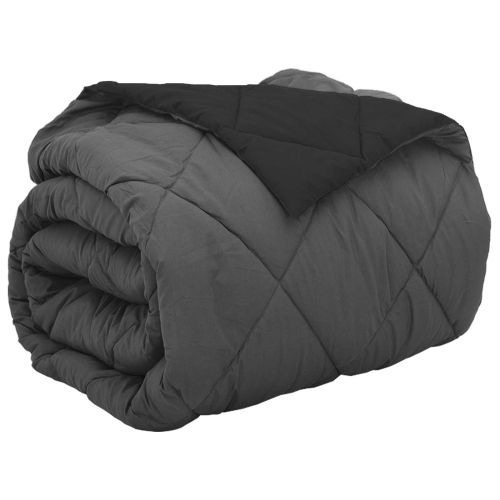 Пълно годишно юрганче Черно и антрацит 220 x 260 cm Микрофибър