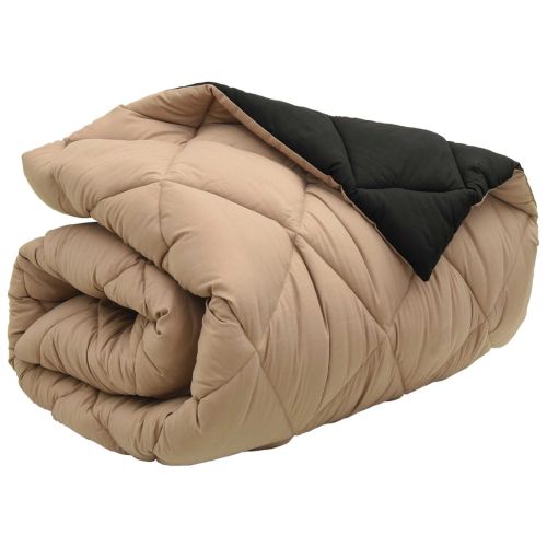 Зимен юрган Черно и таупе 200 x 135 см Микрофибър