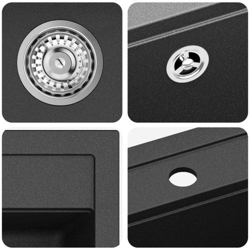 Мивка Черно 470 x 440 мм Гранит