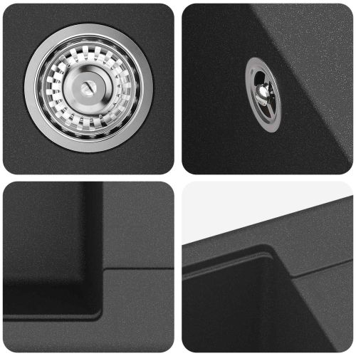 Мивка Черно 670 x 460 мм Гранит