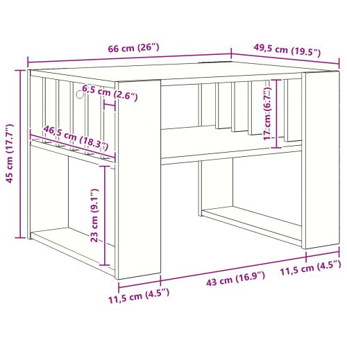 Масичка за кафе Черния дъб 66 x 49,5 x 45 см Инженерно дърво