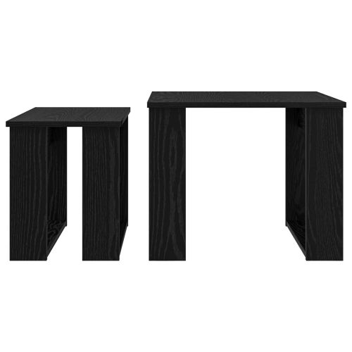 Комплект кафе маса 2 pcs Черния дъб Инженерно дърво