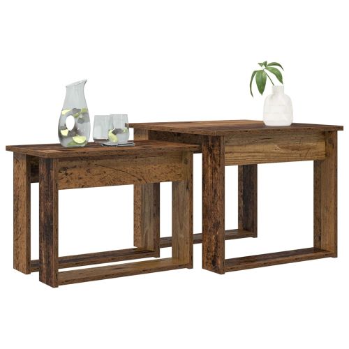 Комплект кафе маса 2 pcs Старо дърво Инженерно дърво