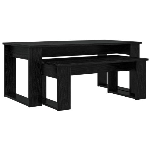 Комплект кафе маса 2 pcs Черния дъб Инженерно дърво