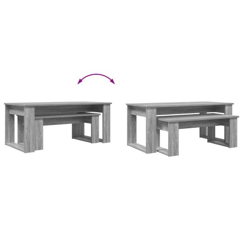 Комплект кафе маса 2 pcs Сив Сонома Инженерно дърво