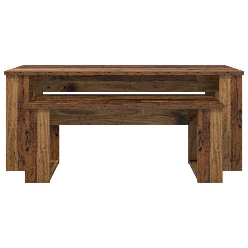 Комплект кафе маса 2 pcs Старо дърво Инженерно дърво