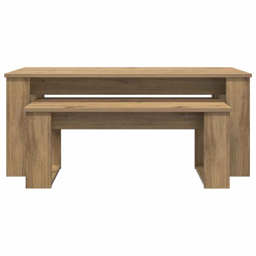 Комплект кафе маса 2 pcs Дъб Инженерно дърво