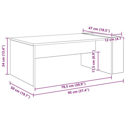 Масичка за кафе Черния дъб 95 x 50 x 34 см Инженерно дърво