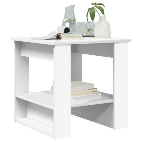 Масичка за кафе Бяло 51 x 50 x 50 см Инженерно дърво