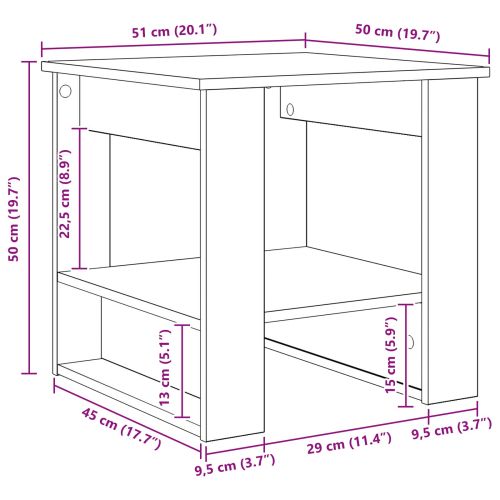 Масичка за кафе Старо дърво 51 x 50 x 50 см Инженерно дърво