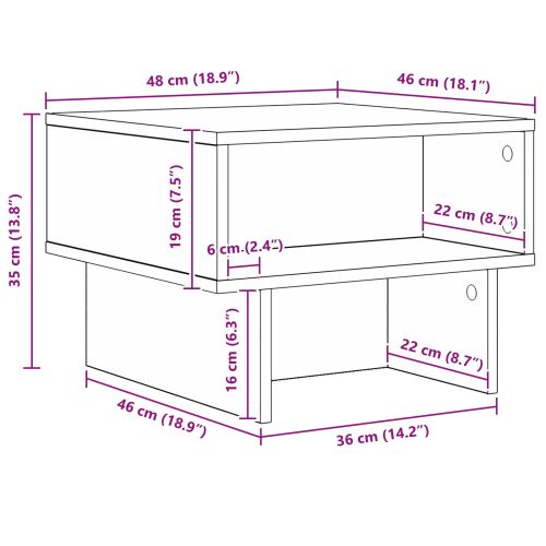 Масичка за кафе Циментено сиво 48 x 46 x 35 см Инженерно дърво