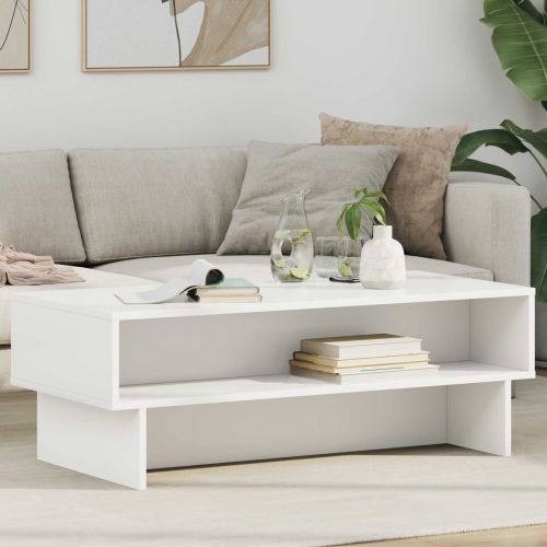 Масичка за кафе Бяло 100 x 46 x 35 см Инженерно дърво