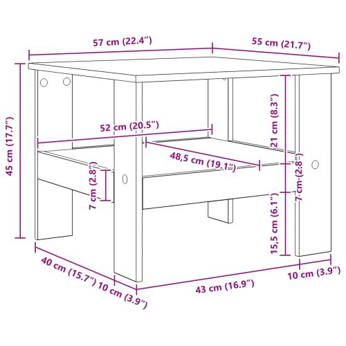 Масичка за кафе Дъб 57 x 55 x 45 см Инженерно дърво
