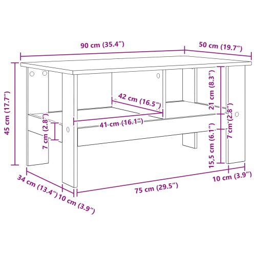 Масичка за кафе Черния дъб 90 x 50 x 45 cm Инженерно дърво