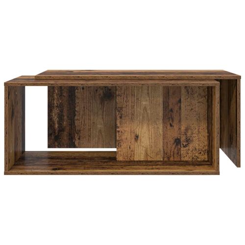 Комплект кафе маса 2 pcs Старо дърво Инженерно дърво