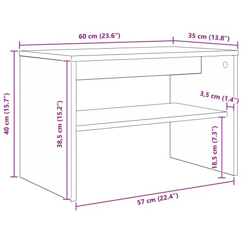 ТВ шкаф Дъб 60 x 35 x 40 см Инженерно дърво