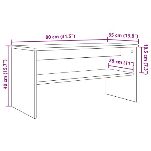 ТВ шкаф Черния дъб 80 x 35 x 40 см Инженерно дърво