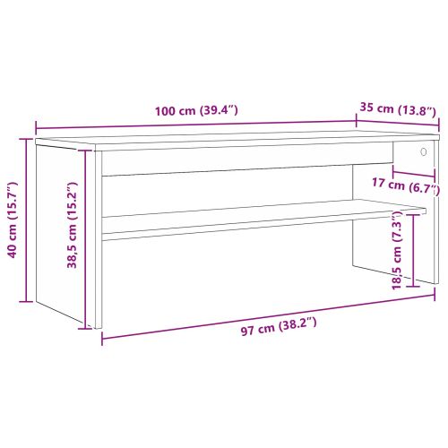 ТВ шкаф Циментено сиво 100 x 35 x 40 см Инженерно дърво