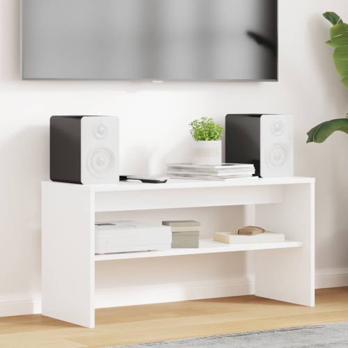 ТВ шкаф Бяло 80 х 30 х 40 см Инженерно дърво