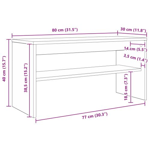 ТВ шкаф Сонома дъб 80 х 30 х 40 см Инженерно дърво