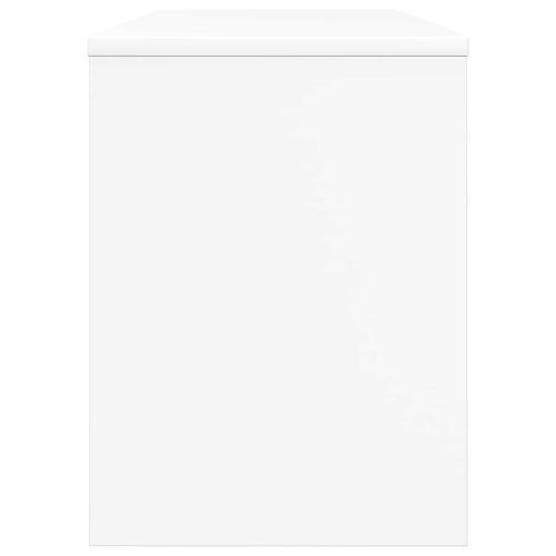 ТВ шкаф Бяло 100 x 30 x 40 см Инженерно дърво