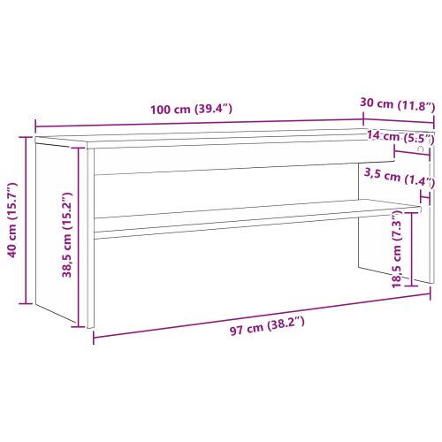 ТВ шкаф Бяло 100 x 30 x 40 см Инженерно дърво