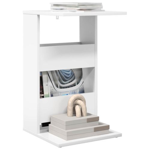 Странична маса Бяло 40 x 35 x 60,5 см Инженерно дърво