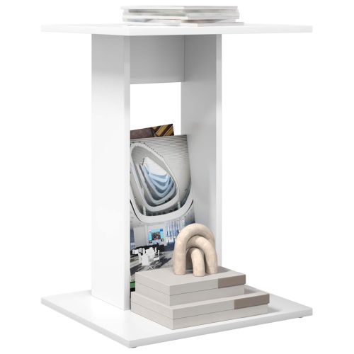 Странична маса Бяло 45 x 40 x 62,5 см Инженерно дърво