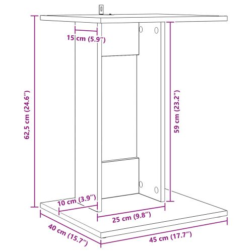 Странична маса Бяло 45 x 40 x 62,5 см Инженерно дърво