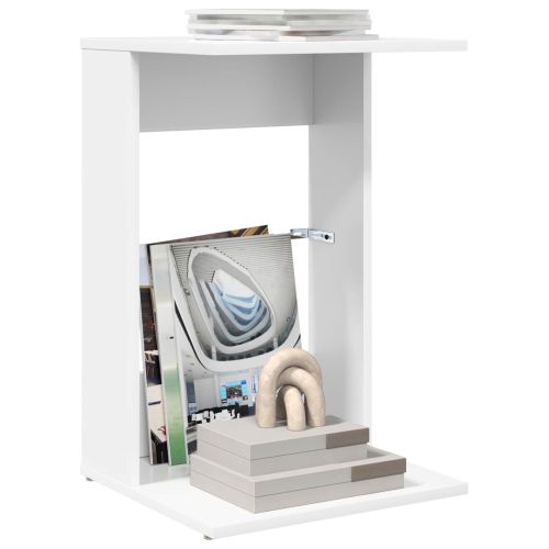 Странична маса Бяло 40 x 38 x 62,5 см Инженерно дърво