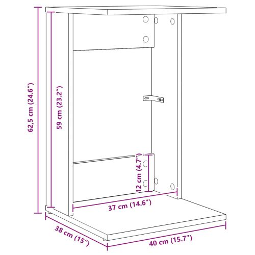 Странична маса Димян дъб 40 x 38 x 62,5 см Инженерно дърво