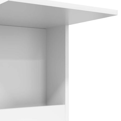 Странична маса с колело Бяло 40 x 35 x 60 см Инженерно дърво