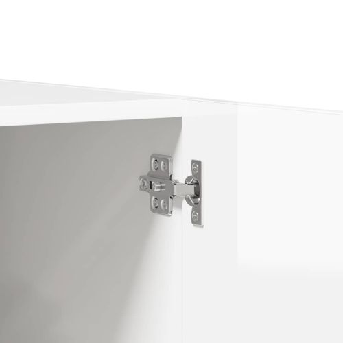 Гардероб, бял гланц, 80x52x180 см, ПДЧ