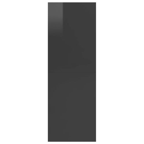 ТВ шкаф за стенен монтаж сив гланц 37x37x107 см инженерно дърво