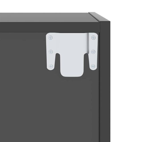 ТВ шкаф за стенен монтаж сив гланц 37x37x107 см инженерно дърво