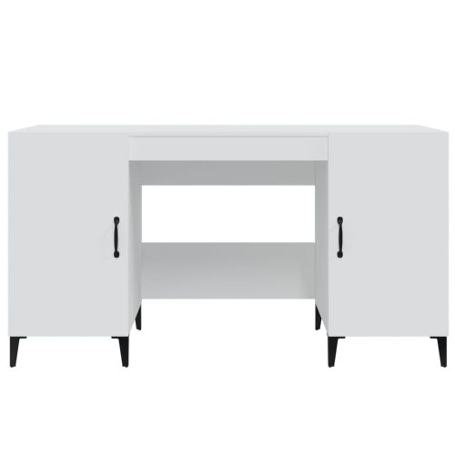 Бюро, бяло, 140x50x75 см, инженерно дърво